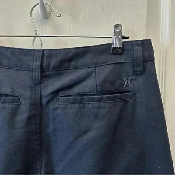 Hurley Mens Shorts Flat Front Chino Shorts Casual Navy Blue Size 30 - Picture 8 of 16